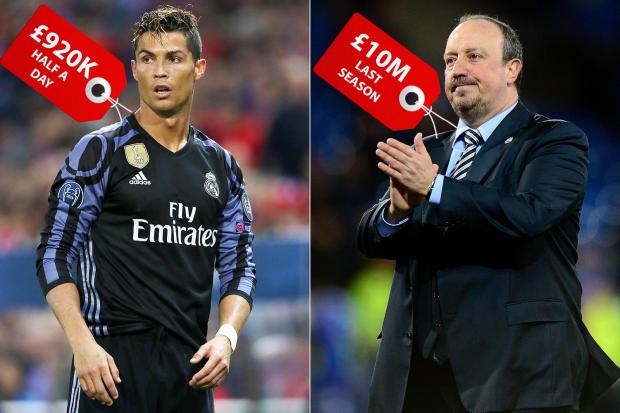 Ronaldo Dibayar Rp18 M Setengah Hari, Benitez Rp200 M Satu Musim